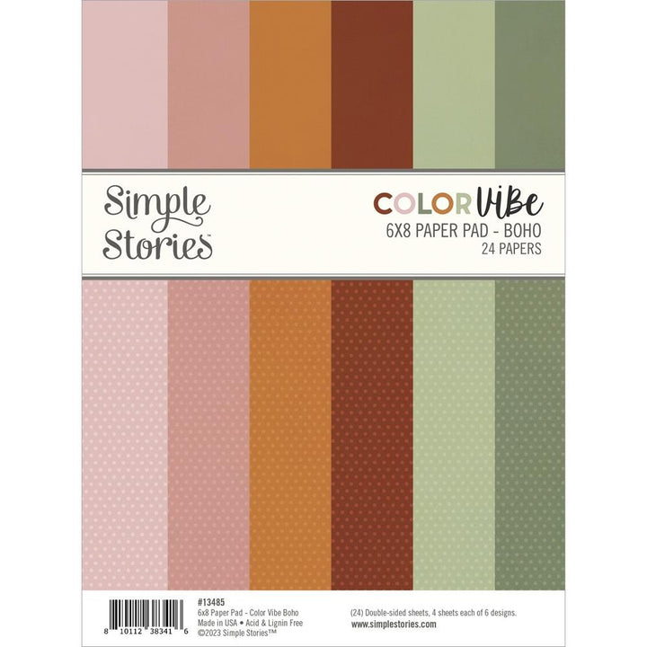 Simple Stories Color Vibe 6"X8" Double-Sided Paper Pad: Boho, 24/Pkg (SCV13485)