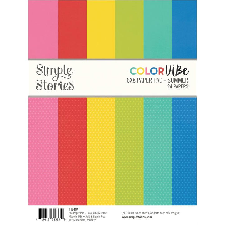 Simple Stories Color Vibe 6"X8" Double-Sided Paper Pad: Summer, 24/Pkg (SCV13497)
