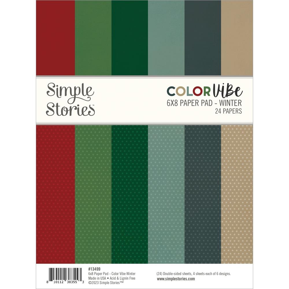 Simple Stories Color Vibe 6"X8" Double-Sided Paper Pad: Winter, 24/Pkg (SCV13499)