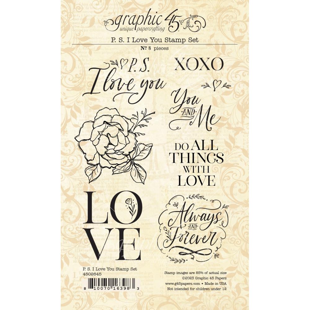 Graphic 45 P.S. I Love You Stamp Set (G4502645)