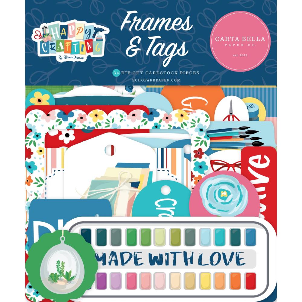 Carta Bella Happy Crafting Cardstock Ephemera: Frames & Tags, 33/Pkg (CR157025)