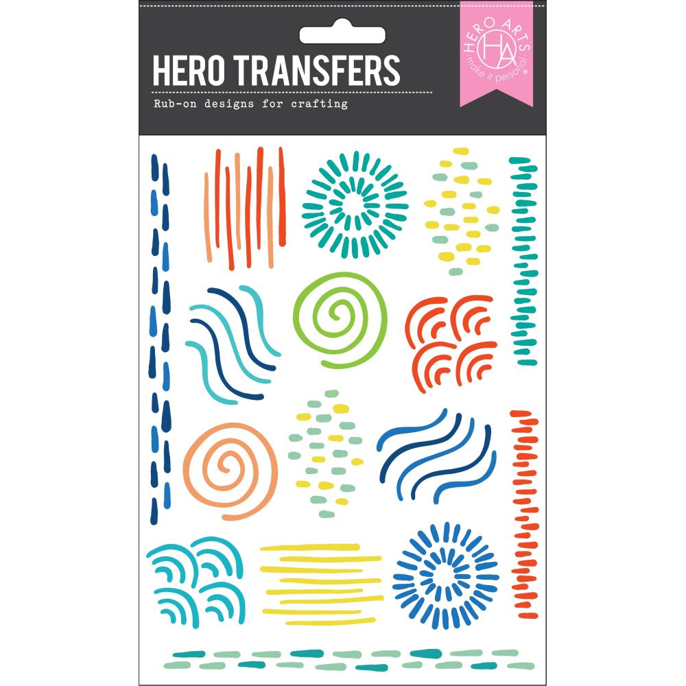 Hero Arts 6"X8" Hero Transfers: Colorful Doodles, 2/Pkg (HART104)