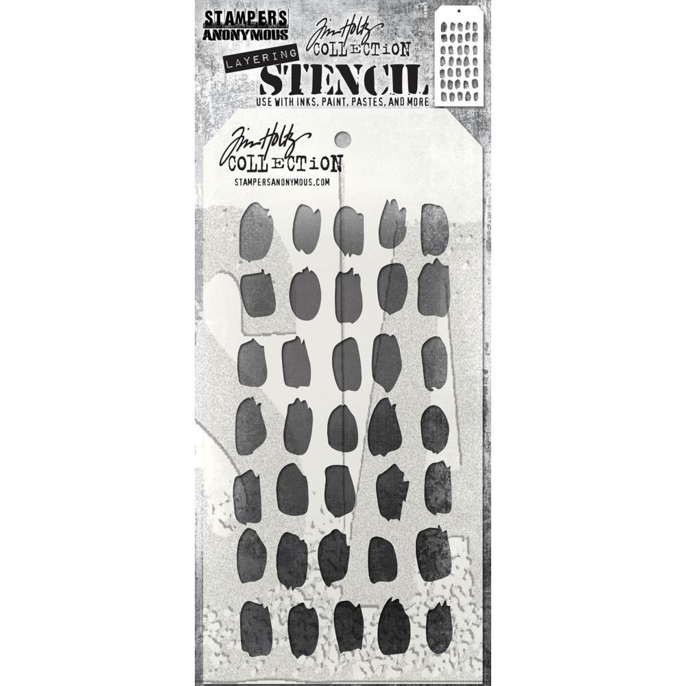 Tim Holtz 4"X8.5" Layering Stencil: Brush Mark, by Stampers Anonymous (THS167)