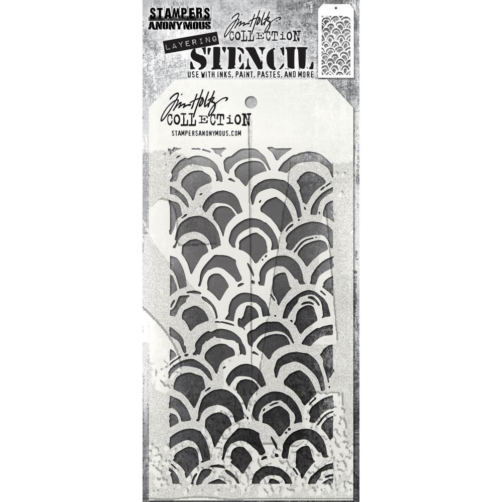 Tim Holtz 4"X8.5" Layering Stencil: Brush Arch, by Stampers Anonymous (THS168)