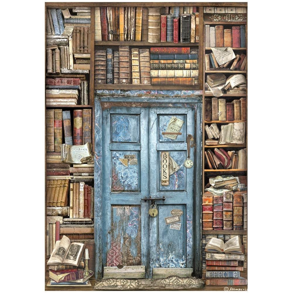 Stamperia Vintage Library A4 Rice Paper Sheet: Door (DFSA4753)