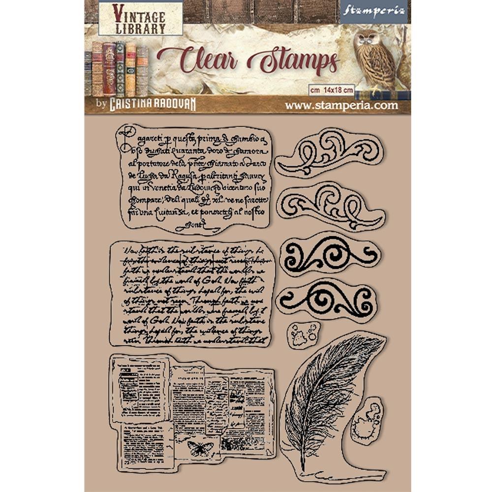 Stamperia Vintage Library Clear Stamps: Calligraphy (WTK172)