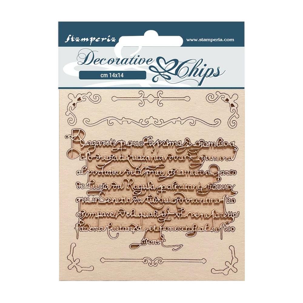 Stamperia Vintage Library 5.5"X5.5" Decorative Chips: Letters (SCB163)