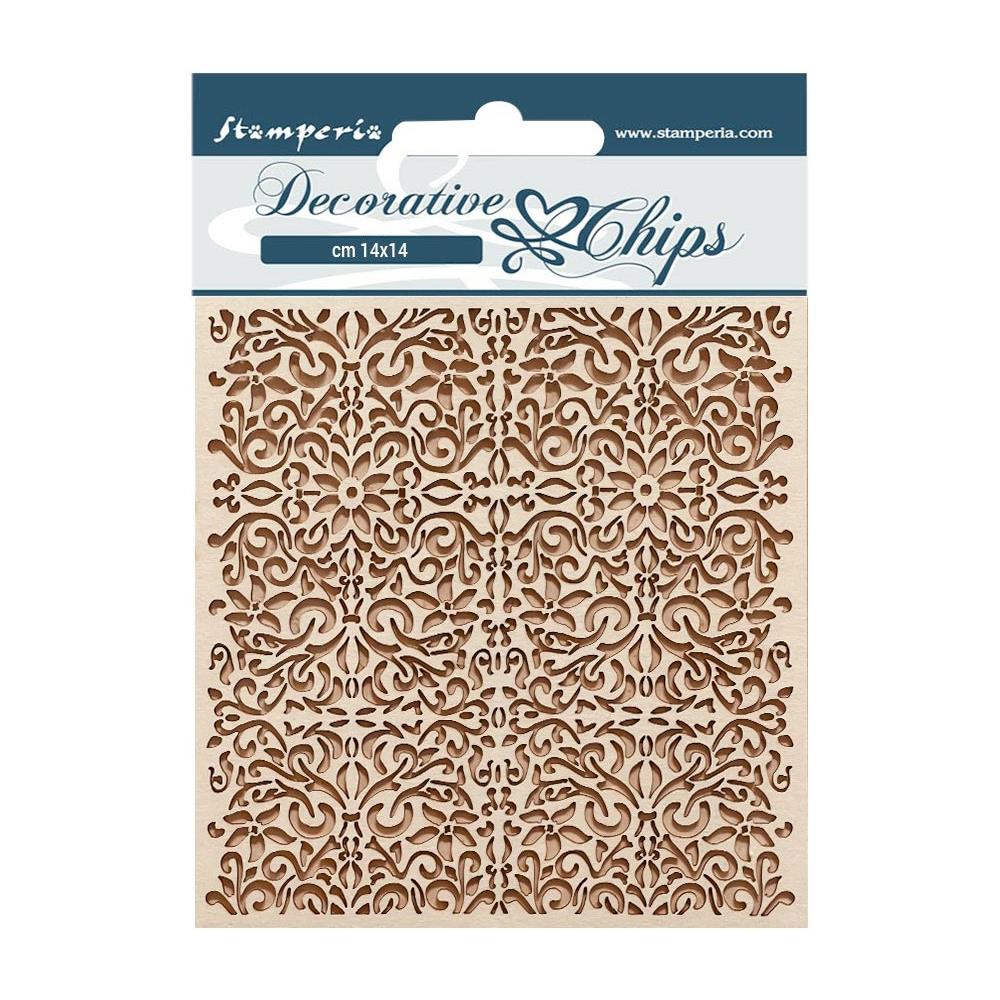 Stamperia Vintage Library 5.5"X5.5" Decorative Chips: Pattern (SCB164)