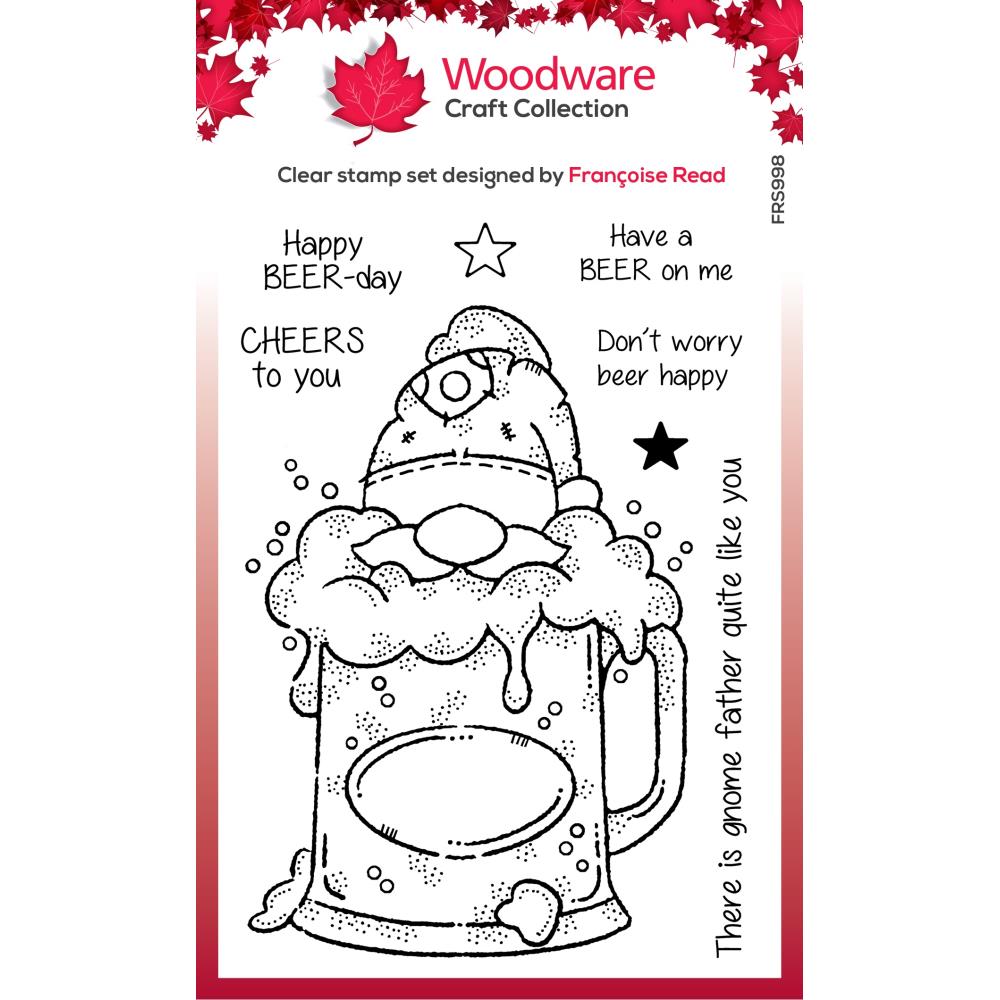 Woodware 4"X6" Clear Stamps: Beer Gnome (FRS998)