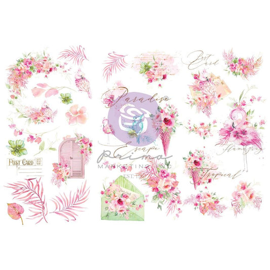 Prima Marketing Postcards In Paradise 6"X12" Rub-Ons, 3/Pkg (PC662387)