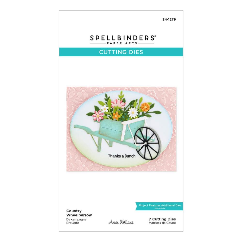 Spellbinders Country Road Etched Dies: Country Wheelbarrow, By Annie Williams (S41279)