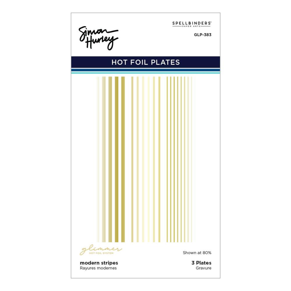 Spellbinders Photosynthesis Glimmer Hot Foil Plate & Die: Modern Stripes, By Simon Hurley  (GLP383)