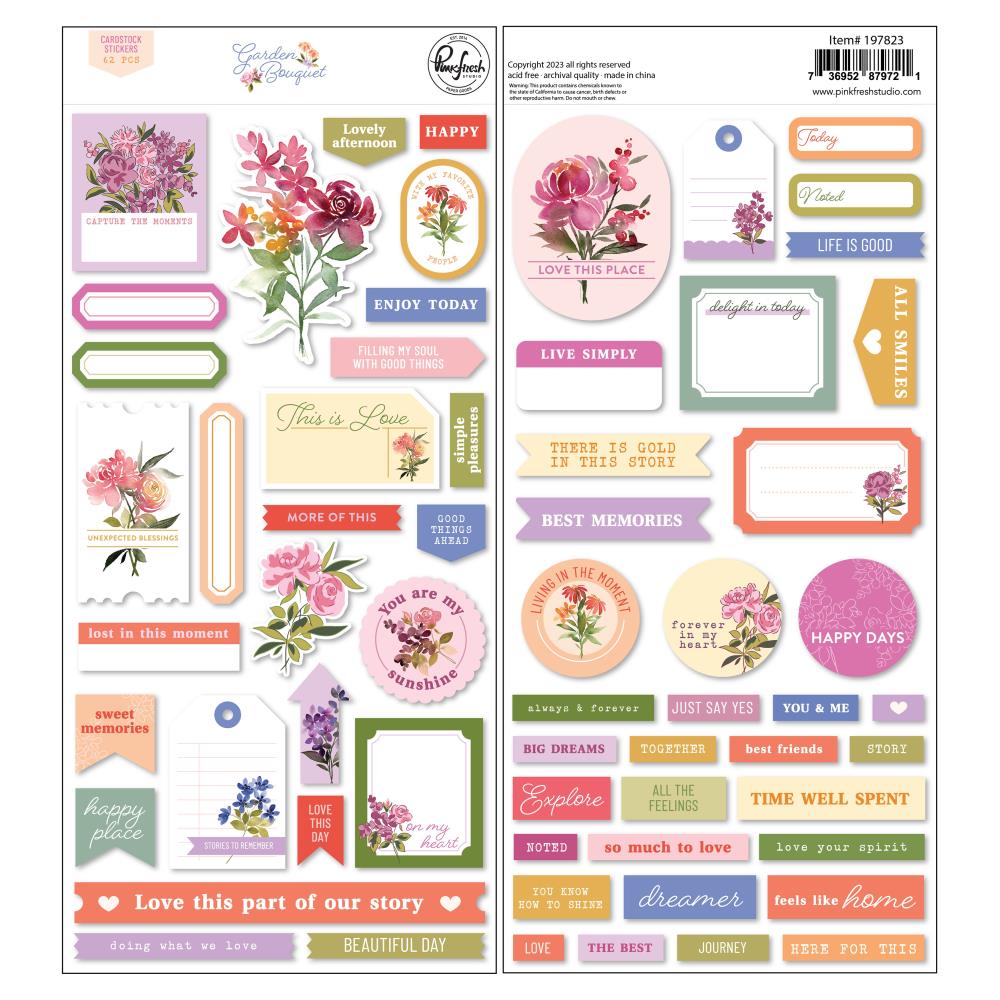 Pinkfresh Studio Garden Bouquet Cardstock Stickers (PFGB7823)