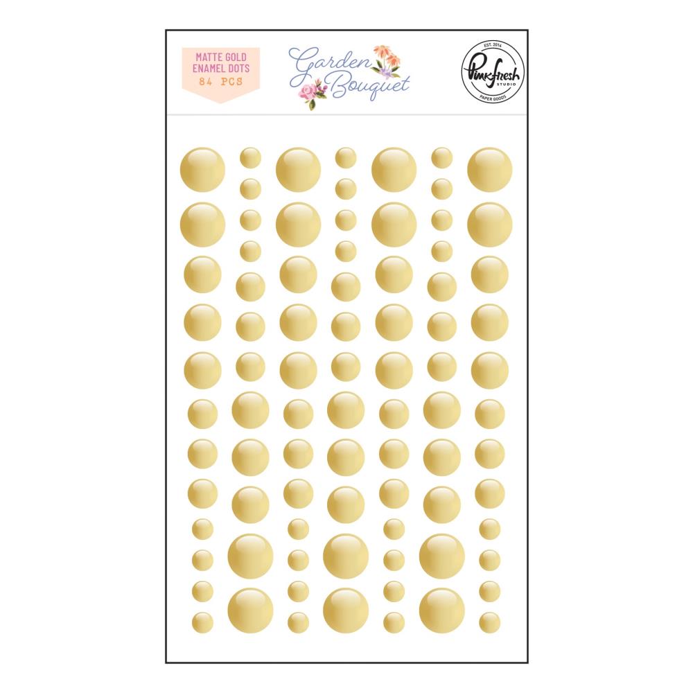Pinkfresh Studio Garden Bouquet Enamel Dot Stickers: Gold (PFGB8323)