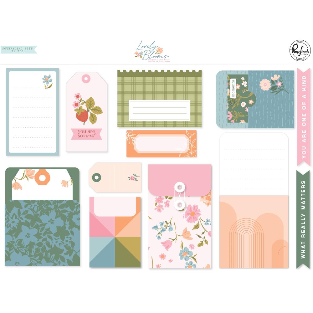 Pinkfresh Studio Lovely Blooms Journaling Bits, 15/Pkg (PF204823)