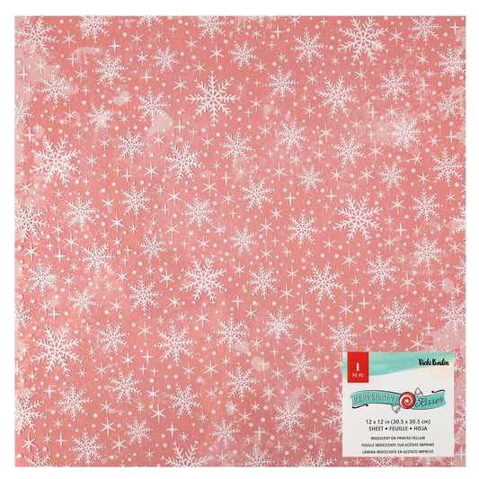 Vicki Boutin Peppermint Kisses 12"X12" Specialty Paper: Iridescent Foiled Vellum (VB021939)