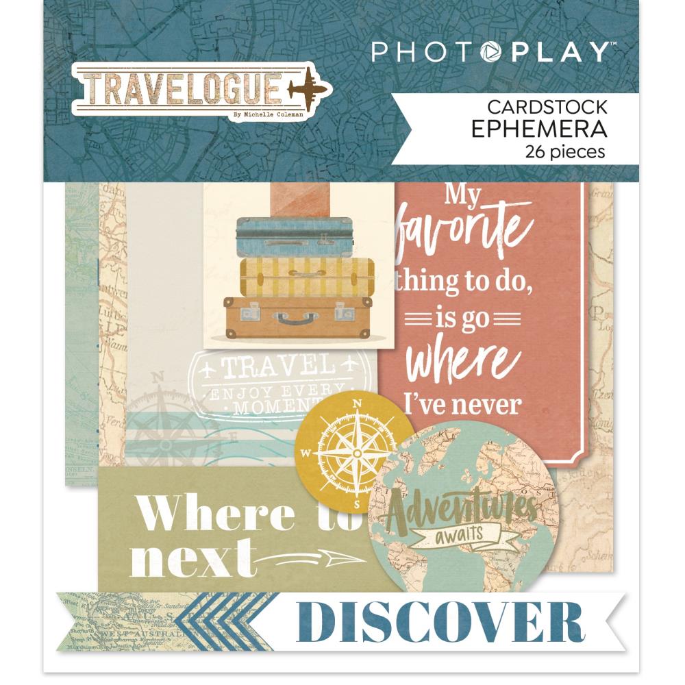 PhotoPlay Travelogue Ephemera Cardstock Die-Cuts (PTRG3773)