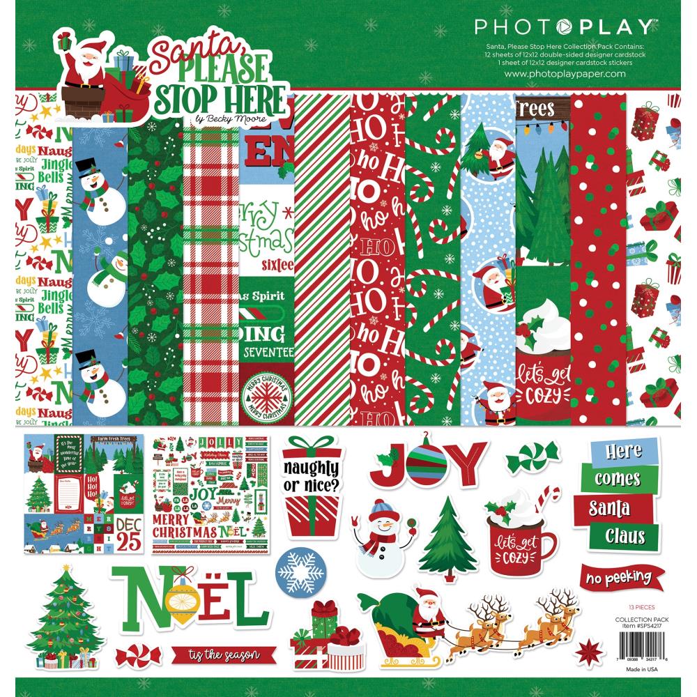PhotoPlay Santa Please Stop Here 12"x12" Collection Pack (PSPS4217)