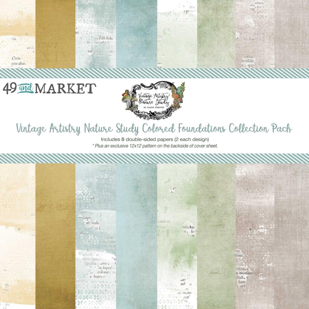 49 and Market Vintage Artistry Nature Study 12"X12" Colored Foundation Collection Pack (NS41664)