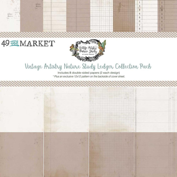 49 and Market Vintage Artistry Nature Study 12"X12" Ledger Collection Pack (NS41671)