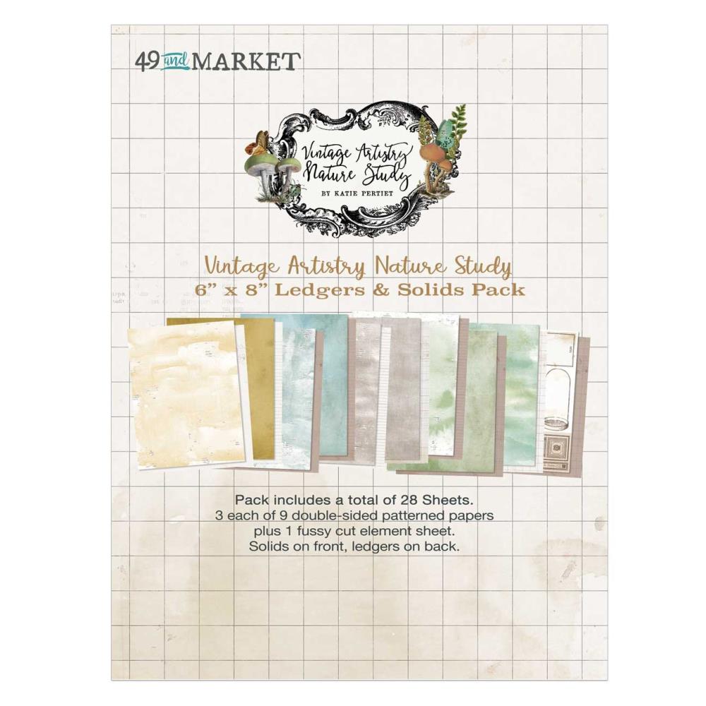 49 and Market Vintage Artistry Nature Study 6"X8" Collection Pack: Ledgers & Solids (NS41695)
