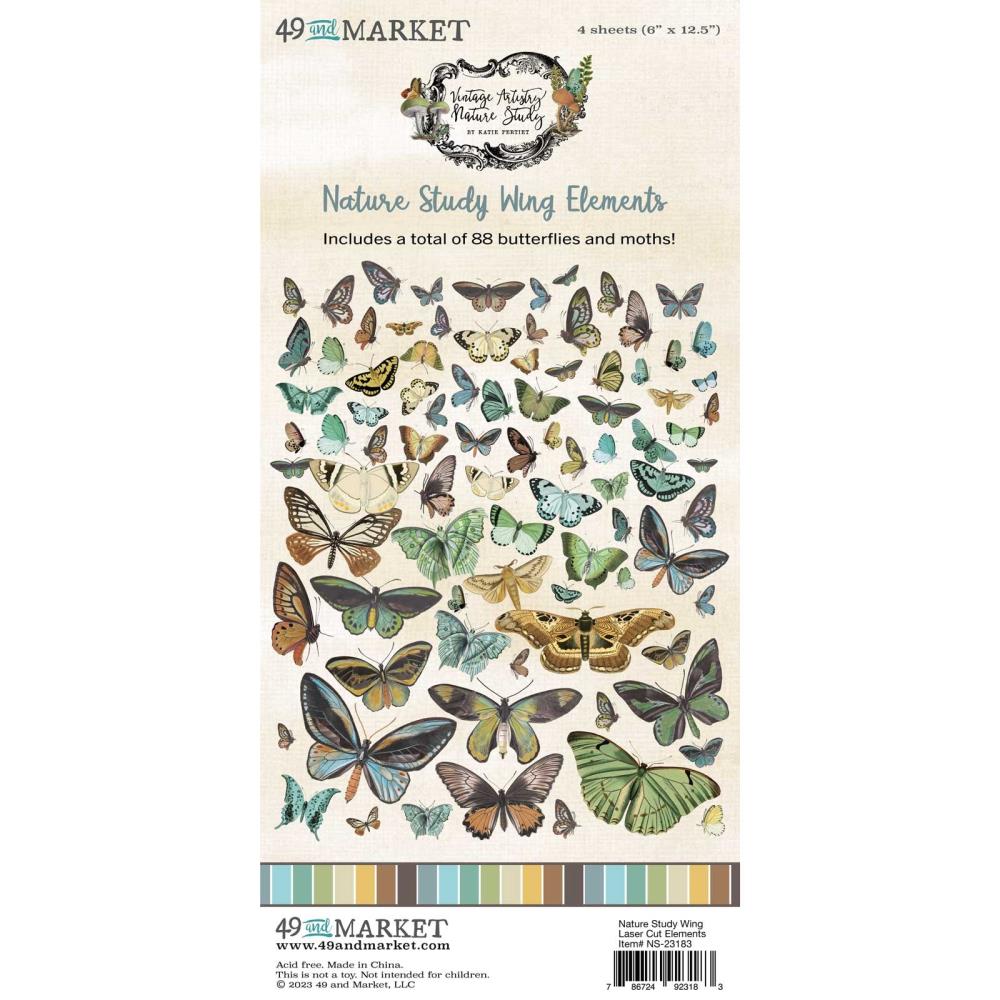 49 and Market Vintage Artistry Nature Study Laser Cut Outs: Wings (NS23183)