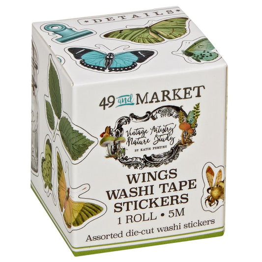 49 and Market Vintage Artistry Nature Study Washi Sticker Roll: Wings (NS23237)