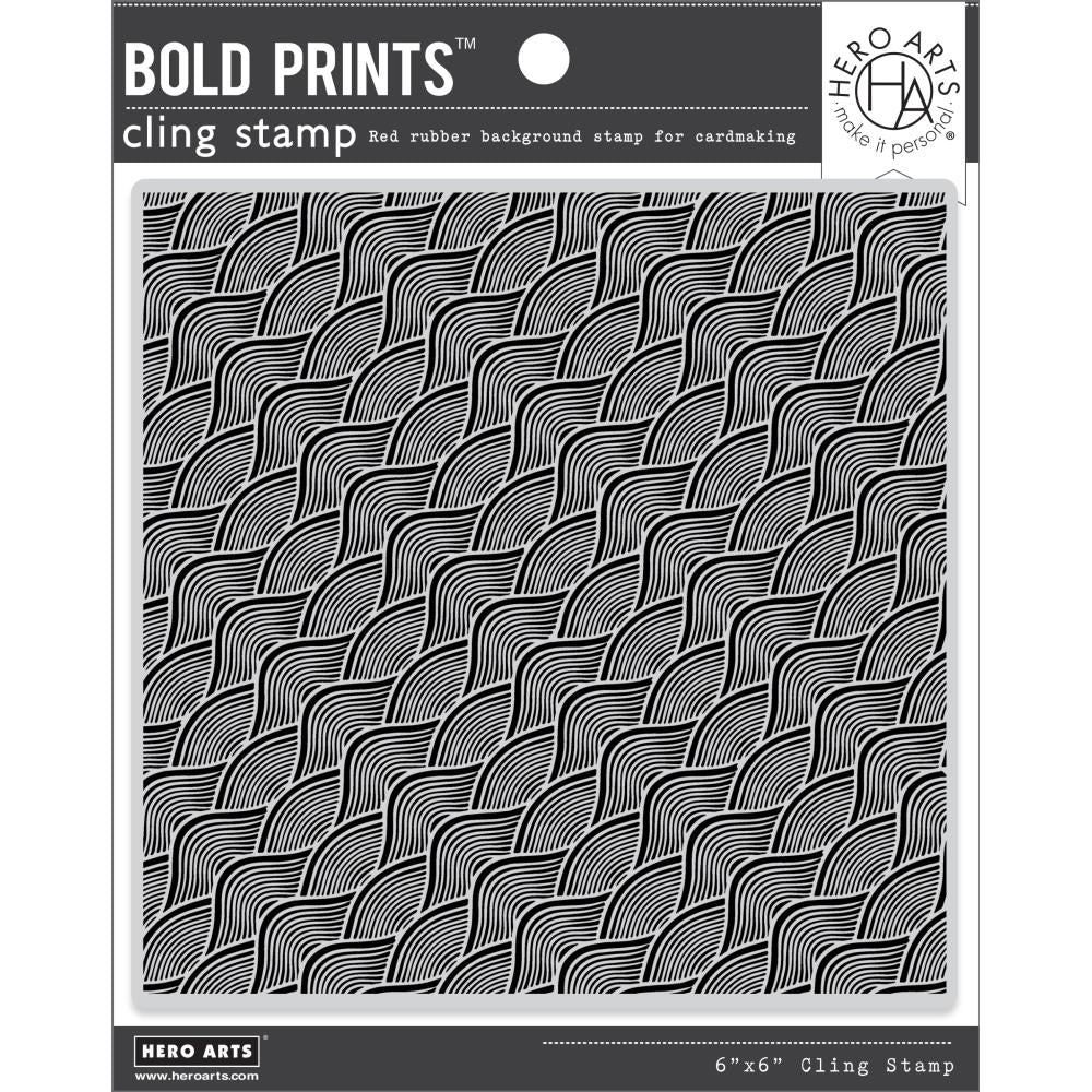 Hero Arts Bold Prints 6"X6" Cling Stamp: Wave Pattern (HACG910)