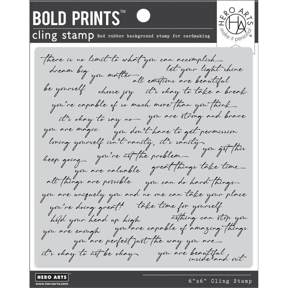 Hero Arts Bold Prints 6"X6" Cling Stamp: Positive Script (HACG911)