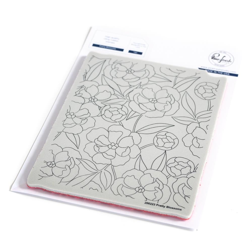 Pinkfresh Studio A2 Cling Rubber Background Stamp: Pretty Blossoms (PF200223)