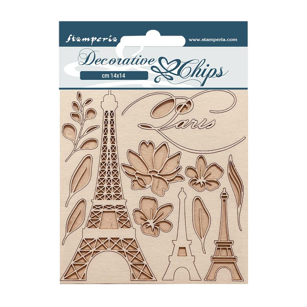 Stamperia Oh La La 5.5"X5.5" Decorative Chips: Tour Eiffel (SCB165)