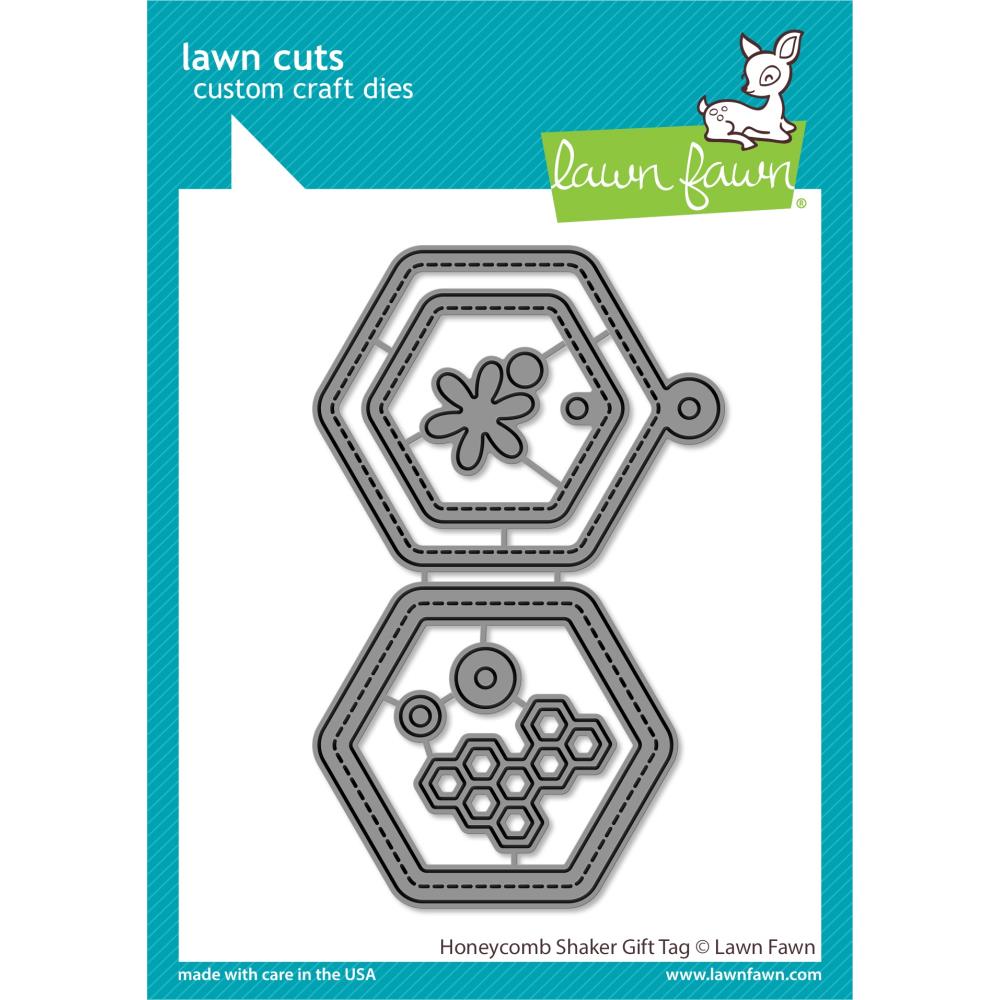 Lawn Fawn Lawn Cuts Custom Craft Die: Honeycomb Shaker Gift Tag (LF2926)
