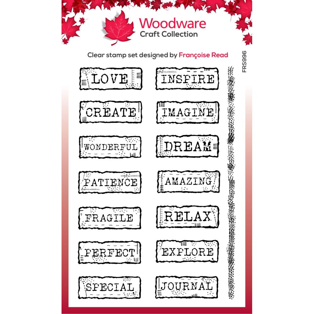 Woodware 4"X6" Clear Stamps: Junk Labels (FRS996)