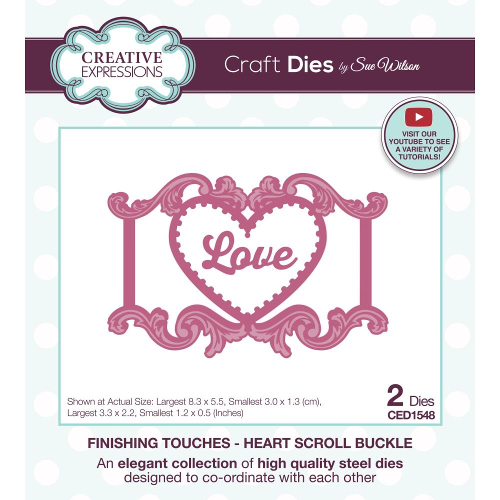 Creative Expressions Craft Dies: Love & Romance - Heart Scroll, By Sue Wilson (CED1548)