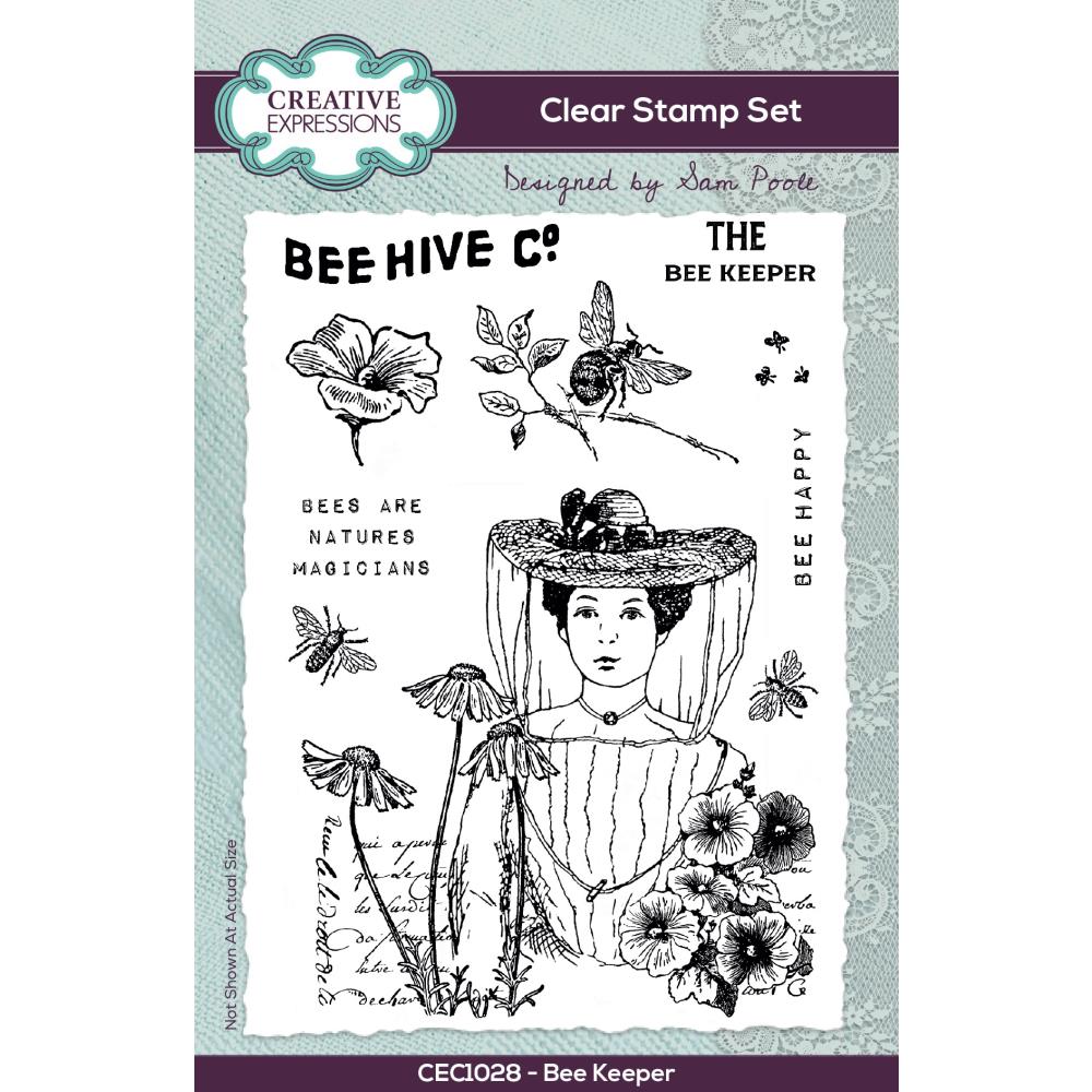 Creative Expressions 6"X4" Clear Stamp Set: Bee Keeper, By Sam Poole (CEC1028)
