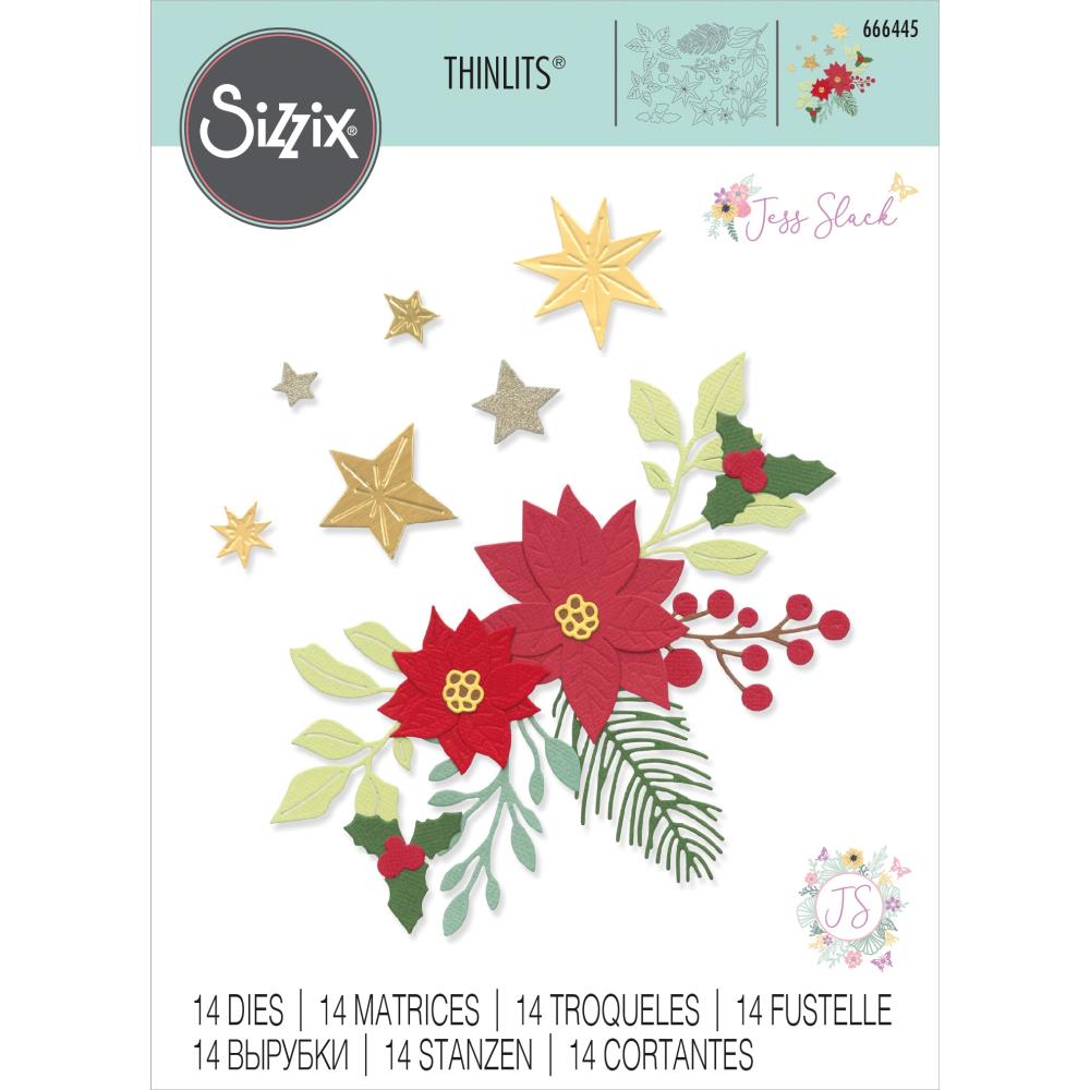 Sizzix Thinlits Dies: Festive Foliage, 14/Pkg, By Jess Slack (666445)
