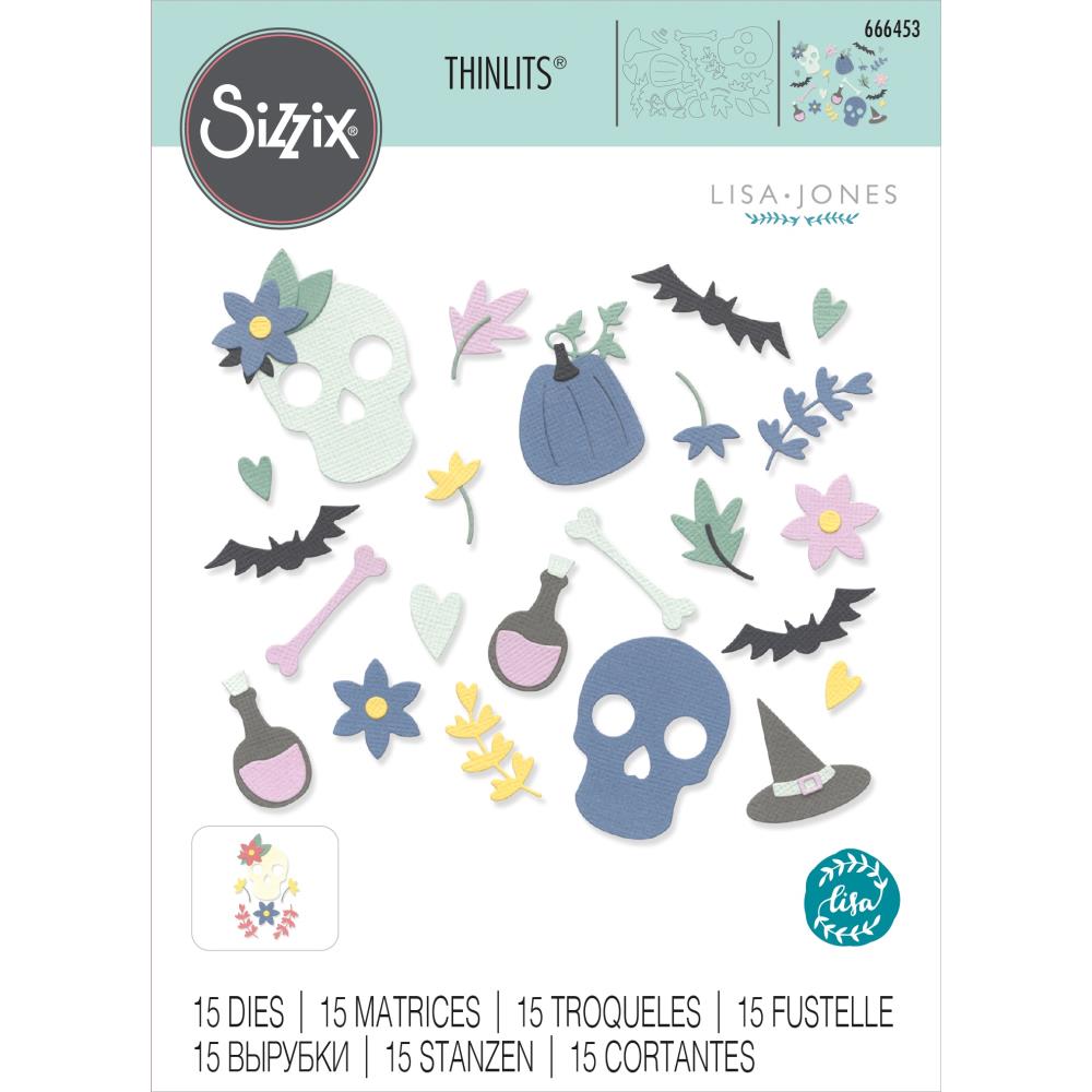 Sizzix Thinlits Dies: Spooky Icons, 15/Pkg, By Lisa Jones (666453)