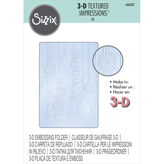 Sizzix 3D Textured Impressions Embossing Folder: Sparkly Ornaments (666307)