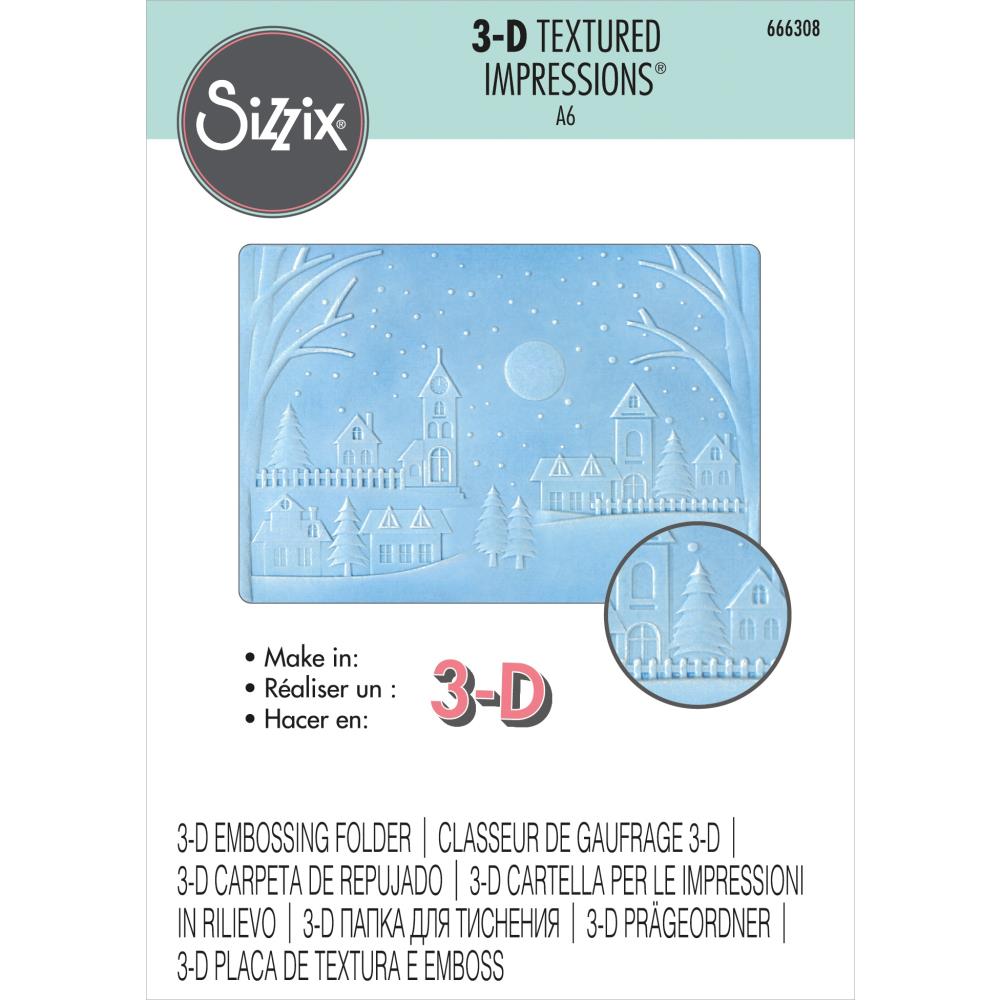 Sizzix 3D Textured Impressions Embossing Folder: Winter Village (666308)