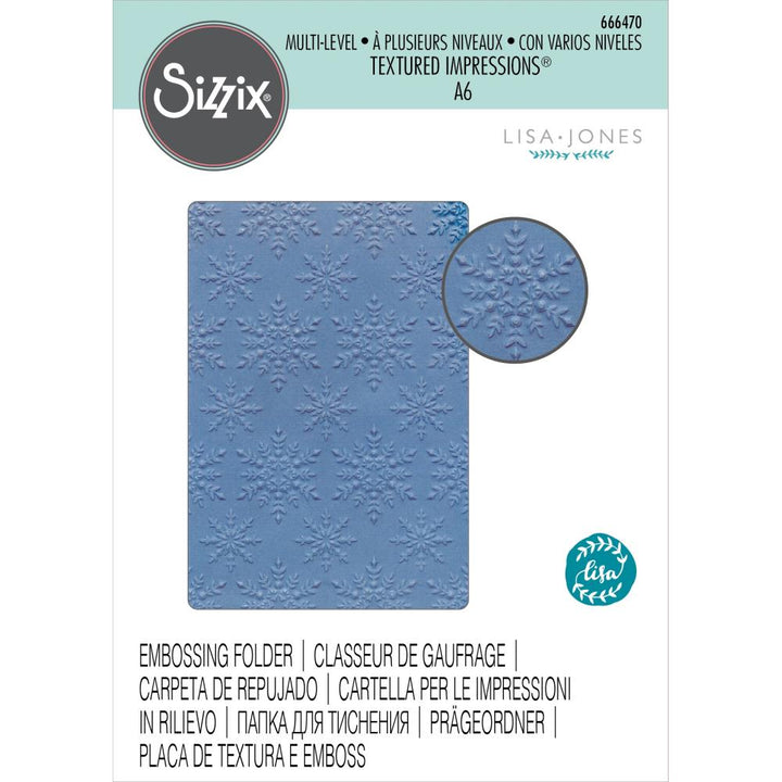 Sizzix Multi-Level Textured Impressions Embossing Folder: Snowflake Sparkle, By Lisa Jones (666470)