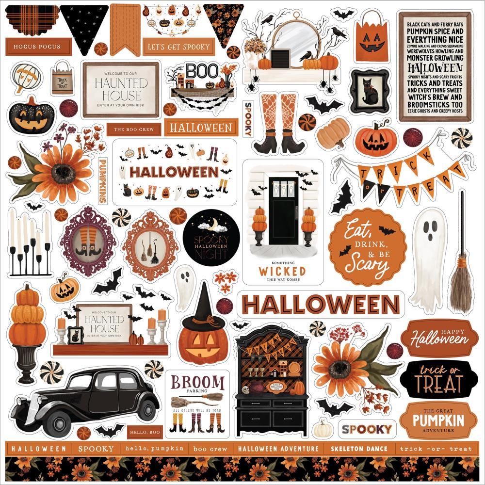 Carta Bella Halloween 12"X12" Elements Cardstock Stickers (HW324014)