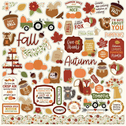 Echo Park I Love Fall 12"X12" Elements Cardstock Stickers (FA225014)