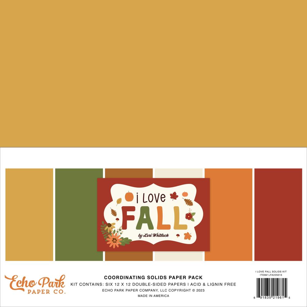 Echo Park I Love Fall 12"X12" Solids Collection Kit (FA225015)