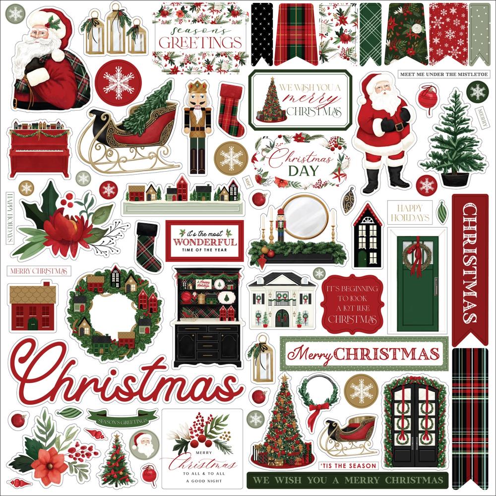 Carta Bella A Wonderful Christmas 12"X12" Elements Cardstock Stickers (WC328014)