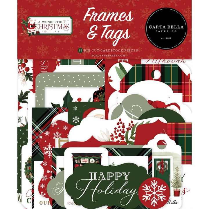 Carta Bella A Wonderful Christmas Cardstock Ephemera: Frames & Tags (WC328025)