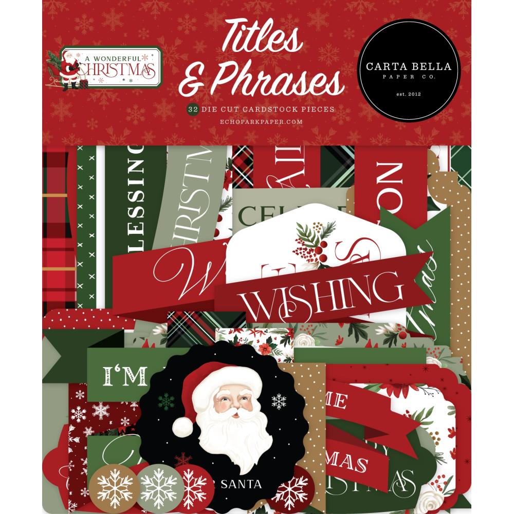 Carta Bella A Wonderful Christmas Cardstock Ephemera: Titles (WC328032)