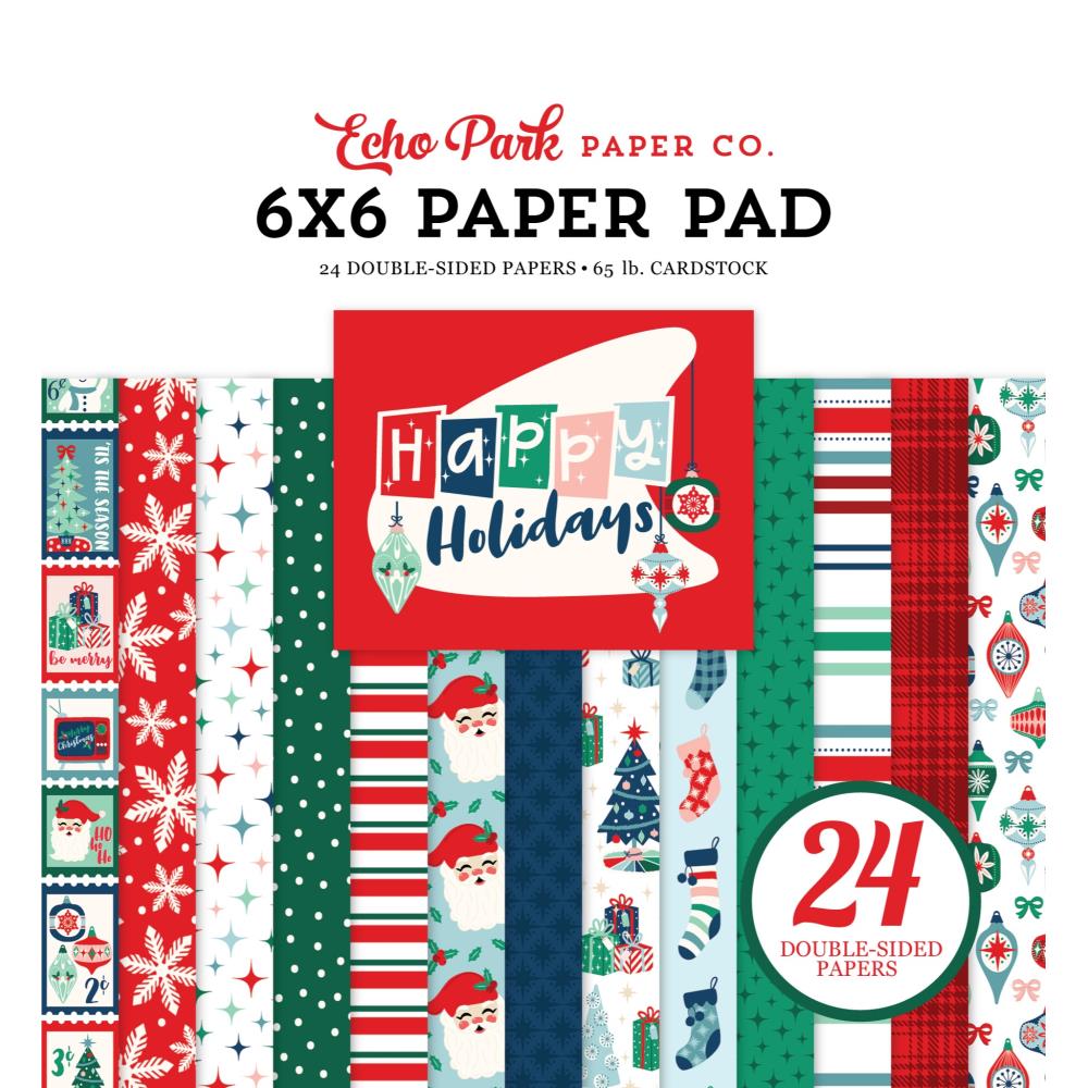 Echo Park Happy Holidays 6"X6" Double-Sided Paper Pad (PH327023)