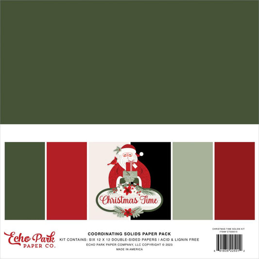 Echo Park Christmas Time 12"X12" Solids Collection Kit (CT330015)