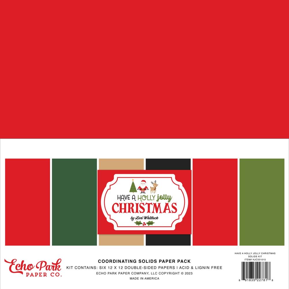 Echo Park Have A Holly Jolly Christmas 12"X12" Solids Collection Kit (JC331015)