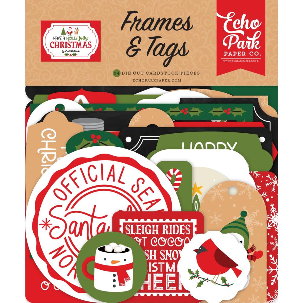 Echo Park Have A Holly Jolly Christmas Cardstock Ephemera: Frames & Tags (JC331025)